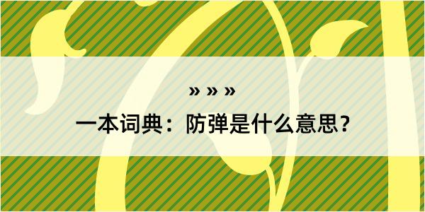 一本词典：防弹是什么意思？