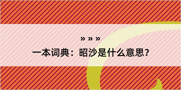 一本词典：昭沙是什么意思？