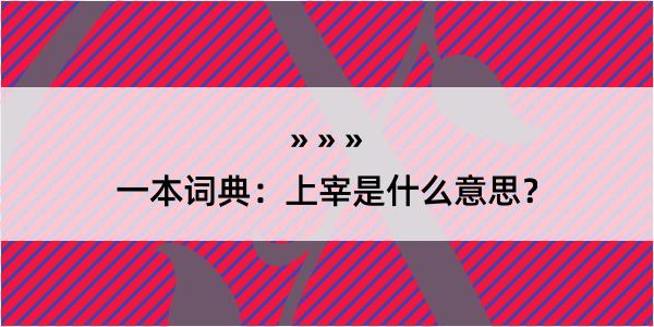 一本词典：上宰是什么意思？