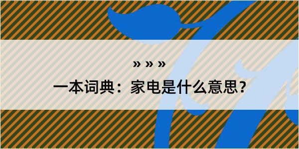 一本词典：家电是什么意思？