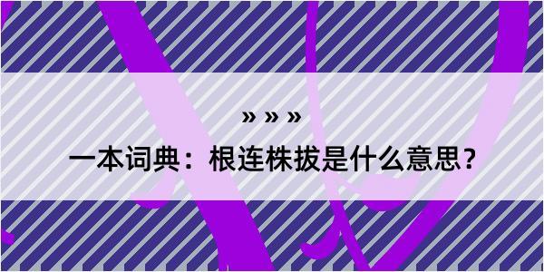 一本词典：根连株拔是什么意思？