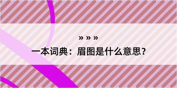 一本词典：眉图是什么意思？