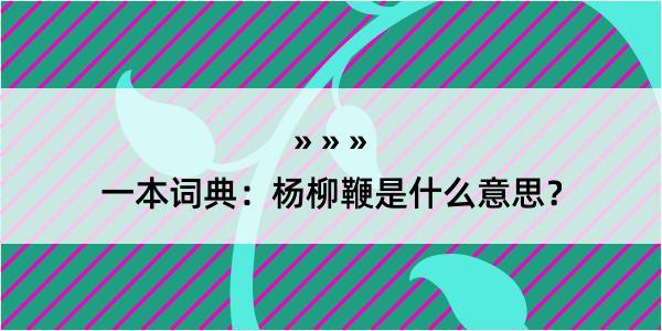 一本词典：杨柳鞭是什么意思？