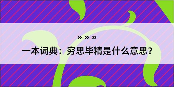 一本词典：穷思毕精是什么意思？