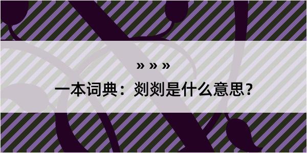 一本词典：剡剡是什么意思？