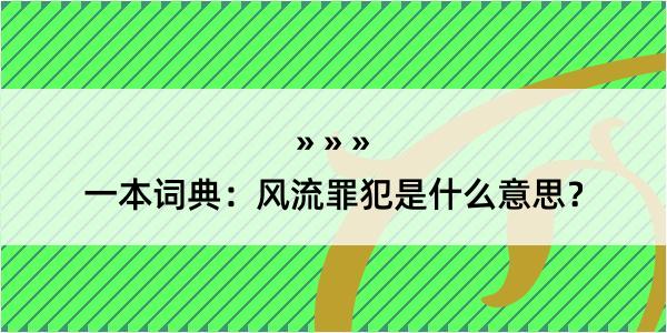 一本词典：风流罪犯是什么意思？