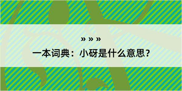 一本词典：小砑是什么意思？