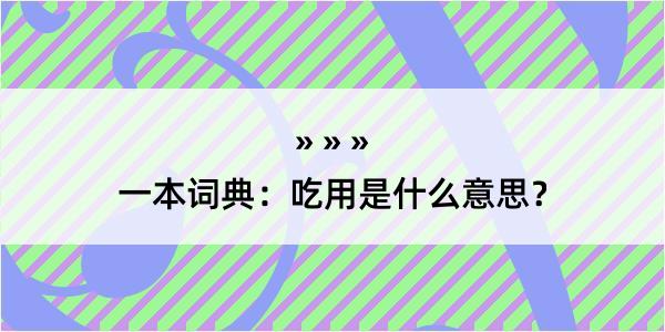 一本词典：吃用是什么意思？