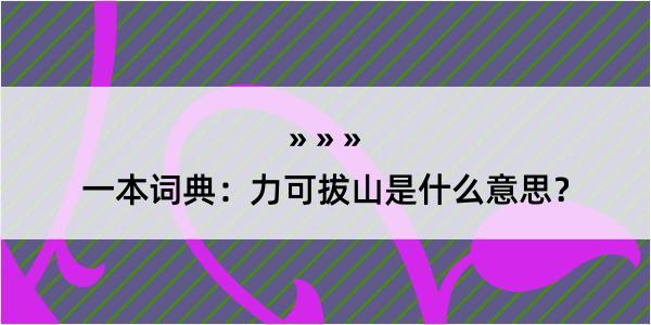 一本词典：力可拔山是什么意思？