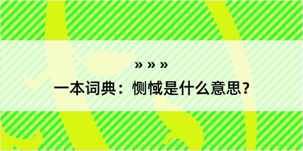 一本词典：恻惐是什么意思？