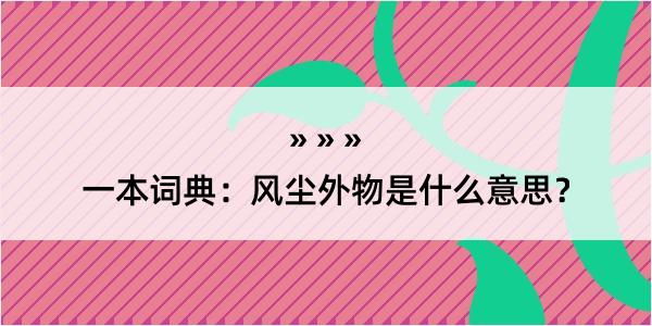 一本词典：风尘外物是什么意思？