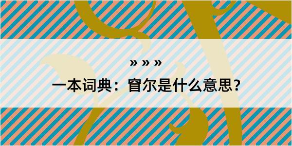 一本词典：窅尔是什么意思？