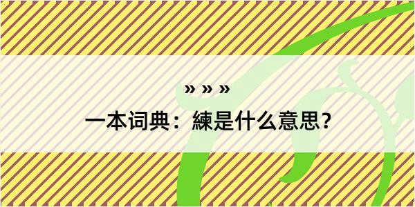 一本词典：練是什么意思？