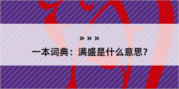 一本词典：满盛是什么意思？