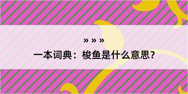 一本词典：梭鱼是什么意思？