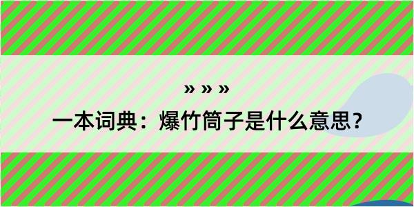 一本词典：爆竹筒子是什么意思？