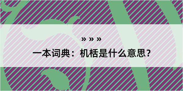 一本词典：机栝是什么意思？