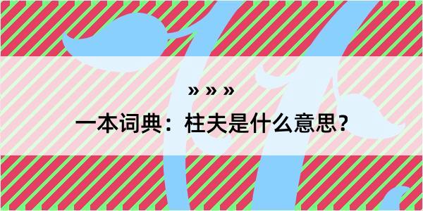 一本词典：柱夫是什么意思？