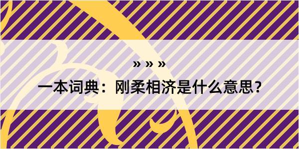 一本词典：刚柔相济是什么意思？