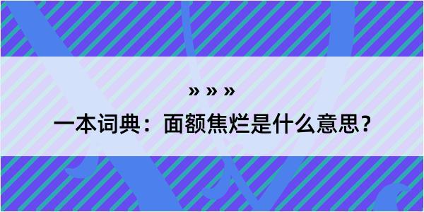 一本词典：面额焦烂是什么意思？