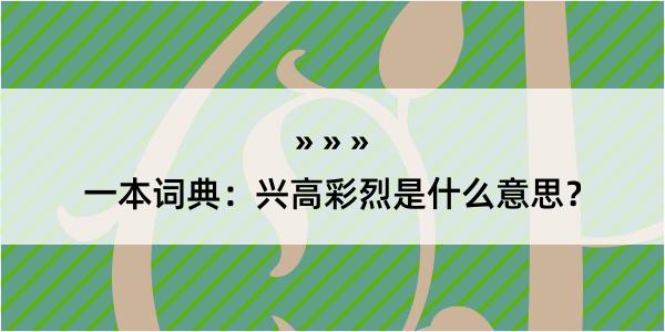 一本词典：兴高彩烈是什么意思？