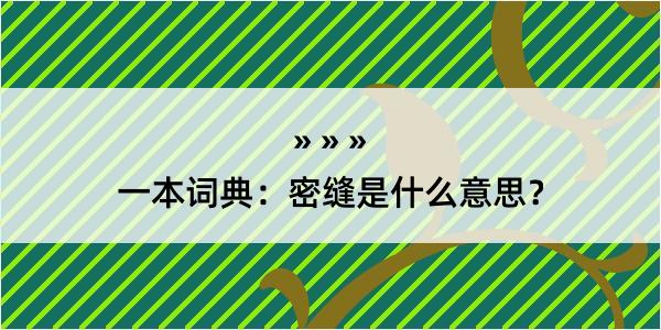 一本词典：密缝是什么意思？