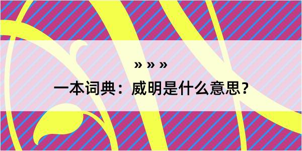 一本词典：威明是什么意思？