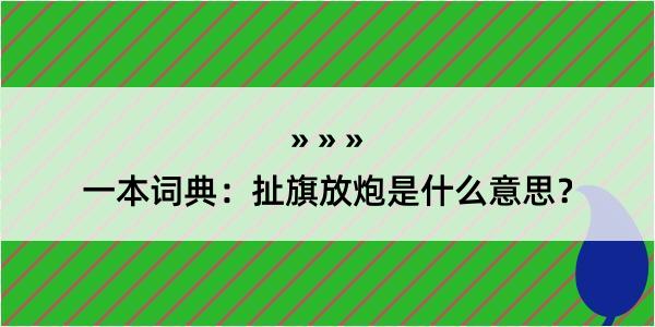 一本词典：扯旗放炮是什么意思？