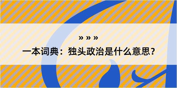 一本词典：独头政治是什么意思？