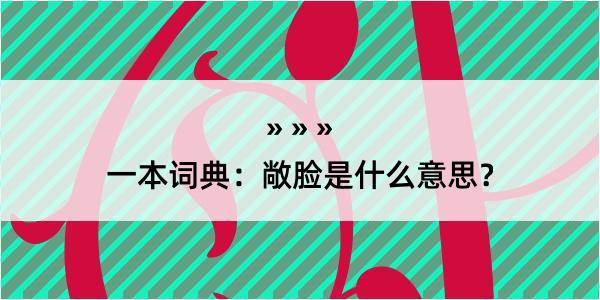 一本词典：敞脸是什么意思？