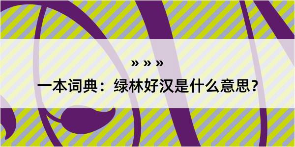 一本词典：绿林好汉是什么意思？