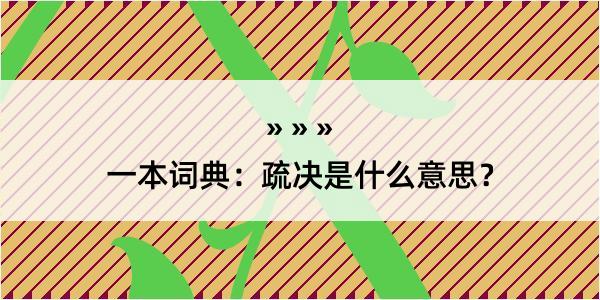 一本词典：疏决是什么意思？