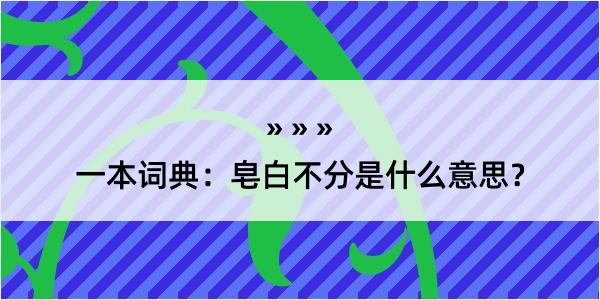 一本词典：皂白不分是什么意思？