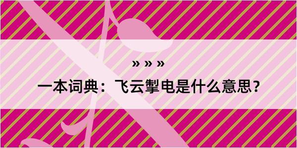 一本词典：飞云掣电是什么意思？