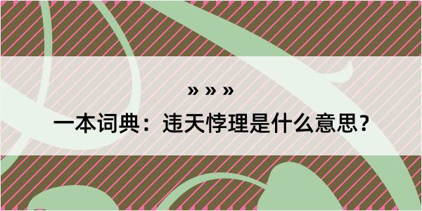 一本词典：违天悖理是什么意思？