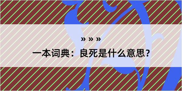 一本词典：良死是什么意思？