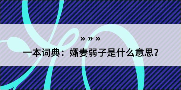 一本词典：孀妻弱子是什么意思？