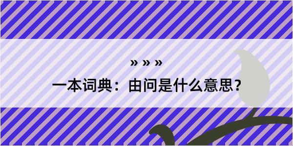 一本词典：由问是什么意思？