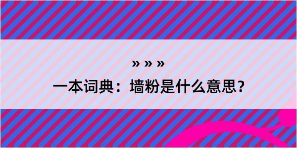 一本词典：墙粉是什么意思？