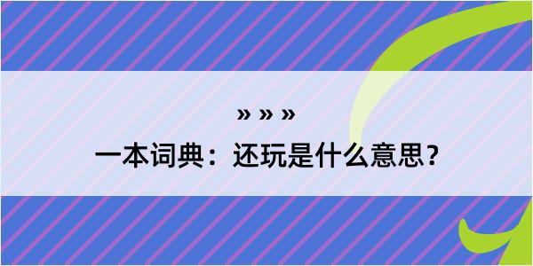 一本词典：还玩是什么意思？