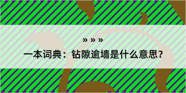 一本词典：钻隙逾墙是什么意思？