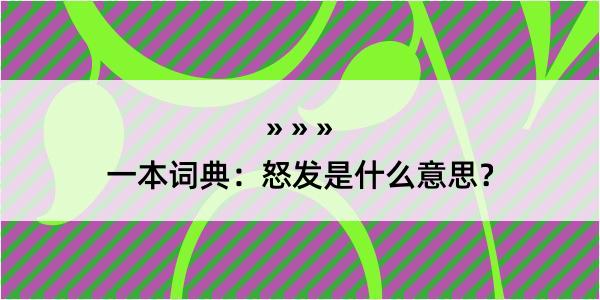 一本词典：怒发是什么意思？