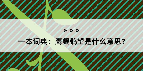 一本词典：鹰觑鹘望是什么意思？