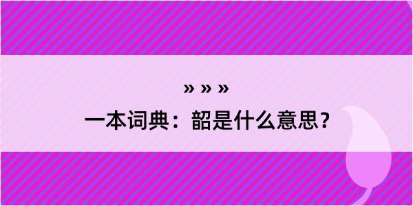 一本词典：韶是什么意思？