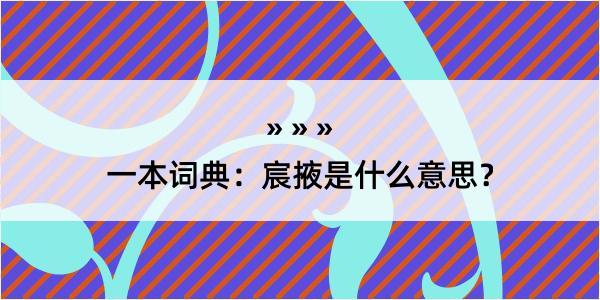 一本词典：宸掖是什么意思？