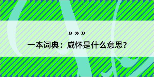 一本词典：威怀是什么意思？