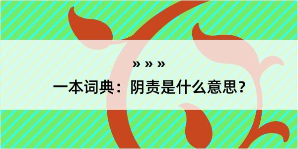 一本词典：阴责是什么意思？