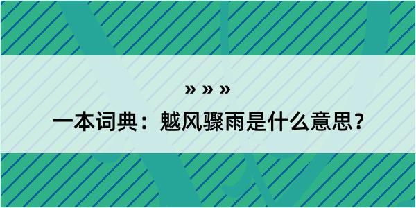 一本词典：魆风骤雨是什么意思？