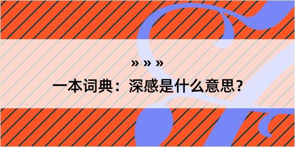 一本词典：深感是什么意思？