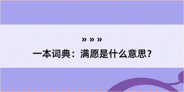 一本词典：满愿是什么意思？